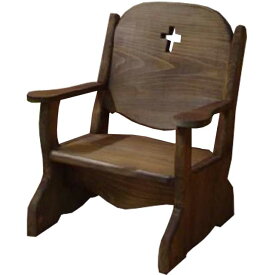 ベビーチェア クロス アンティークブラウン w35d29h42cm 子供用椅子 木製 ひのき ハンドメイド オーダーメイド
