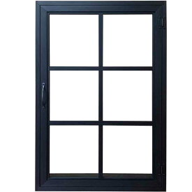 室内窓 透明ガラス ブラックステイン 60×15×90cm 扉厚み3cm 採光窓 木製 ひのき ハンドメイド オーダーメイド