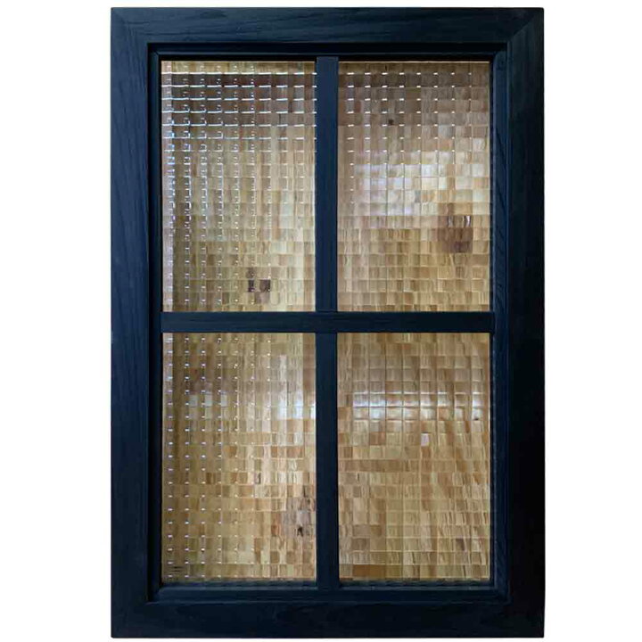 楽天市場】室内窓 チェッカーガラス ブラックステイン 40×3.5×60cm 