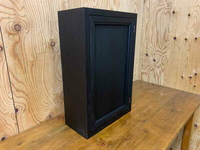 キャビネット木製扉ブラックステイン29×14×45cm背板なし選べる取っ手木製ひのきハンドメイドオーダーメイド