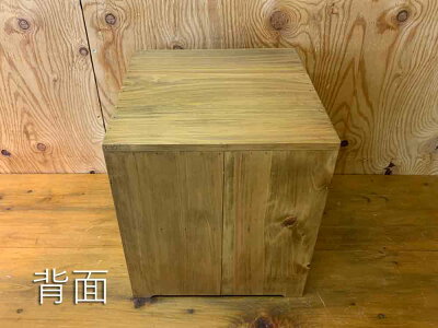 スパイスラックチェッカーガラスアンティークブラウン31×31×35cm黒アイアン取っ手可動棚置き型木製ひのきハンドメイドオーダーメイド