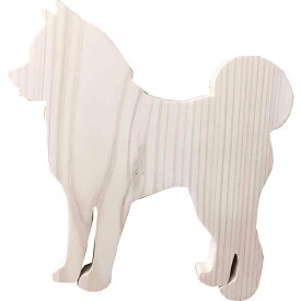 わんにゃんプレート 秋田犬 ウッドボード 19.5×2×20cm 無塗装白木 木製 ひのき ハンドメイド オーダーメイド