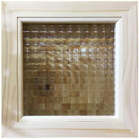 早め発送 ガラスフレームA チェッカーガラス 太枠 25×2×25cm 無塗装白木 木製 ひのき ハンドメイド