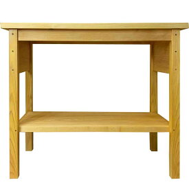 カウンターテーブル 下棚あり ナチュラル 95×43×83cm 作業台 木製 ひのき ハンドメイド オーダーメイド