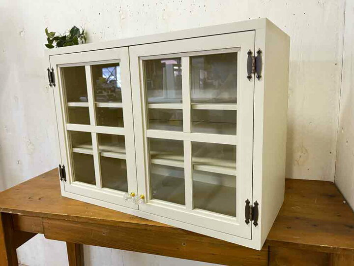 楽天市場】吊り戸棚 アンティークホワイト 70x30x50cm 三段棚 