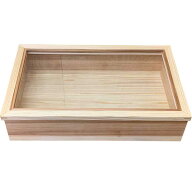 パンケース 神山杉 透明ガラス扉 51×30×13.5cm ガラスコーティング 木製 スギ ハンドメイド オーダーメ…