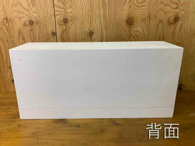 キャビネット横型65×19×30cmマットホワイトフラップアップト型棚付き透明ガラス真鍮つまみ背板あり木製ひのきハンドメイドオーダーメイド