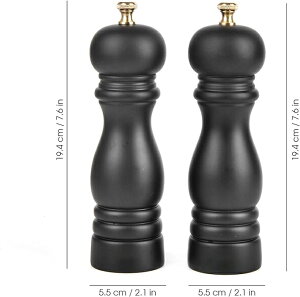 ペッパーミル ソルトミル 天然オークミル ペッパー 胡椒 木製 セラミック コア コショウ グラインダー 手動 スパイス 挽き 無垢材 岩塩 ブラック ペパー 黒胡椒 粗さ 調節 調味料