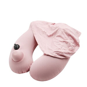 ネックピロー 飛行機 トラベルピロー 携帯枕 U型まくら エアーピロー プレス式膨らませる 自宅 バス オフィス 昼寝 首枕 車 家庭用 コンパクト 軽量 収納袋付き 快適グッズ プレゼントに最適