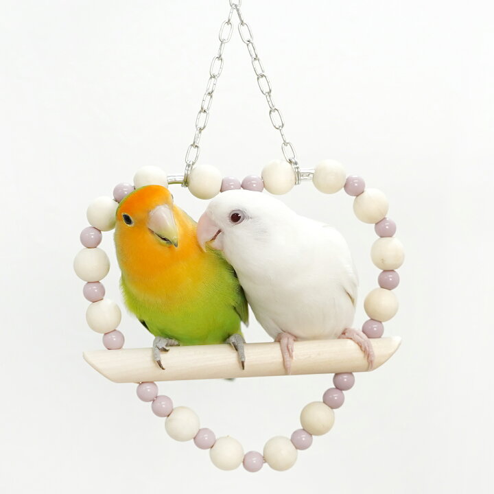 楽天市場 小鳥用 パーチ 小鳥 グッズ 可愛い 文鳥 セキセイインコ オカメインコ コザクラインコ インコ とまり木 名入れ 無料 オーダー制作 発送まで約3 7日 日本製 ギフト ハート型パーチ スイング ブランコ おもちゃ 小型インコ用 ラブハートパーチ ノーマルサイズ