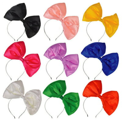 楽天市場 カチューシャ リボン サテンでかリボンパーティーカチューシャ 全9色 フリーサイズ ネコポス不可 返品交換不可 天使のドレス屋さん