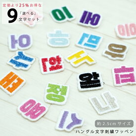 韓国語 ハングル 刺繍 ワッペン 可愛い ネームタグ 素材 トレカケース デコ 韓国 ひらがな 英字 数字 ハングル グッズ ライブ KPOP コンサート 持ち物 オタク 応援 グッズ おしゃれ 人気 かわいい ライブ グッズ ハングル ワッペン 白ベース 2.5cm 9個入り 選べる9文字セット