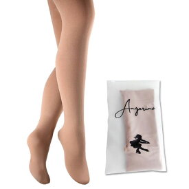 【Angerina】フィギュアスケートタイツ フーテッド つま先付 光沢無し 80D 厚さ中程度 試合・テスト用 縫い目中央 カラー: TAN （ 肌色 ）サイズ: 子供 S M L 大人 SM L-XL 社交ダンス フィットネス 看護師 CS バレエ