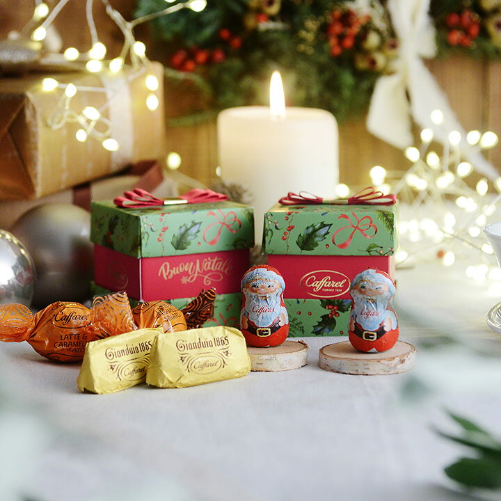 楽天市場 クリスマス サンタクロース プチギフト お菓子 イタリア チョコレート プレゼントボックス ピッコロ ナターレ3粒入り Caffarel カファレル アンジェ インテリア雑貨
