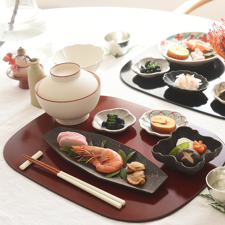 楽天市場】お盆 お膳 朱色 黒 食器 おもてなし 食器 テーブル 