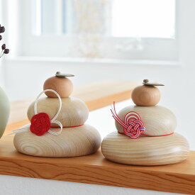 【アンジェ別注】 hare 水引で結ぶ 木の鏡餅 日本製 無垢材／鏡餅 木製 鏡餅 飾り 大きめ お正月飾り インテリア お正月【送料無料】