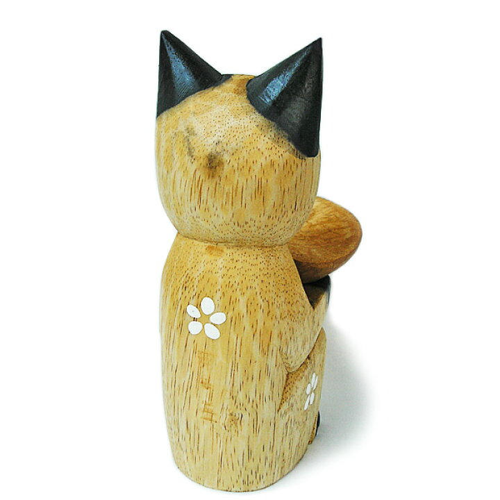 楽天市場】お皿を持ったバリネコさん ナチュラル＜ミケ＞[H.20cm 