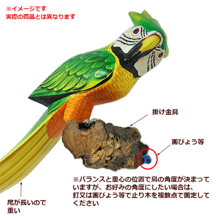 楽天市場】カラフル バード 壁掛け 天然木の止り木 [鳥 35cm 