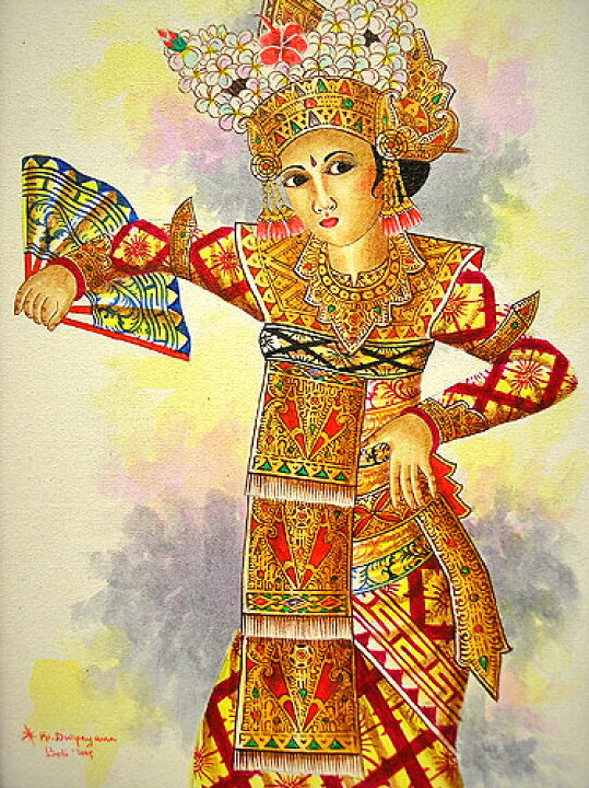 楽天市場】【 スーパーSALE！50%OFF 】 バリ絵画 人物画 レゴンダンス 