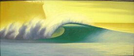 バリアート絵画特大横『Big Wave in Sunset』WindySpecial Order作品[額横約134cmx縦63cm] アジアン 雑貨 バリ 雑貨 タイ 雑貨 アジアン インテリア