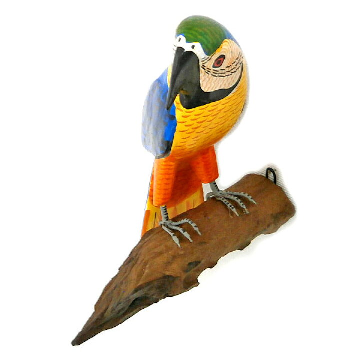 楽天市場】南国 カラフル バード 壁掛け 木の枝 鳥 33cm 鳥の置物 鳥の 