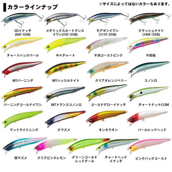 楽天市場 ダイワ ルアー モアザン クロスウェイク 111f Ssr チャートヘッドイナッ子 メール便 代引不可 釣具のアングル 楽天市場店