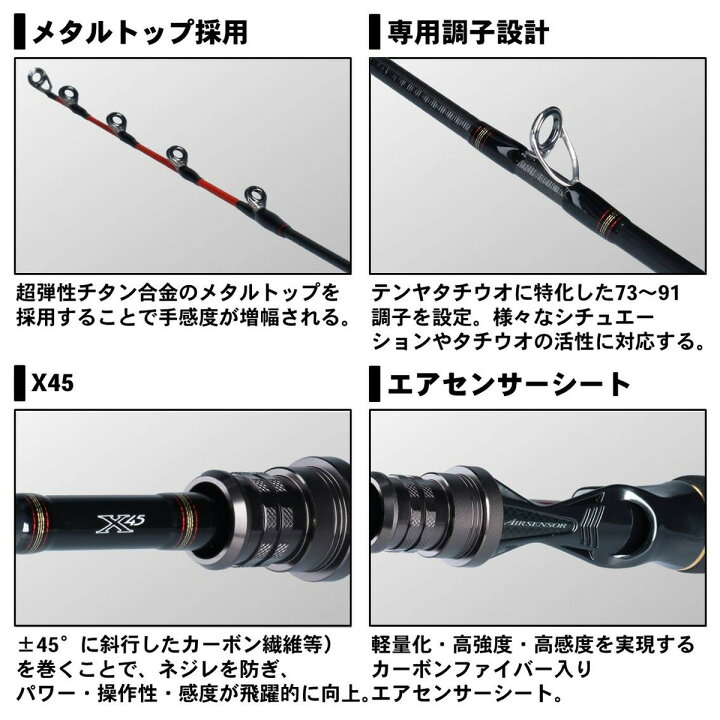 楽天市場】ダイワ ロッド メタリア タチウオ テンヤSP 82-190 [5 