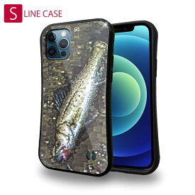 S-LINE ケース iPhoneSE(第三世代) iPhone13 mini iPhone13 Pro Max iPhone12 Pro iPhone11 Pro iPhoneXs iPhoneXR Xperia 5 III Xperia 10 III Pixel 5a AQUOS sense6 釣り 魚 ルアー ルアーにヒットしたスズキ