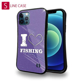 S-LINE ケース iPhoneSE(第三世代) iPhone13 mini iPhone13 Pro Max iPhone12 Pro iPhone11 Pro iPhoneXs iPhoneXR Xperia 5 III Xperia 10 III Pixel 5a AQUOS sense6 釣り 魚 ルアー I love Fishing Purple