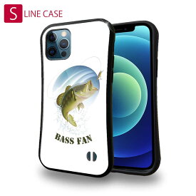 S-LINE ケース iPhoneSE(第三世代) iPhone13 mini iPhone13 Pro Max iPhone12 Pro iPhone11 Pro iPhoneXs iPhoneXR Xperia 5 III Xperia 10 III Pixel 5a AQUOS sense6 釣り 魚 ルアー BASS FAN イラスト