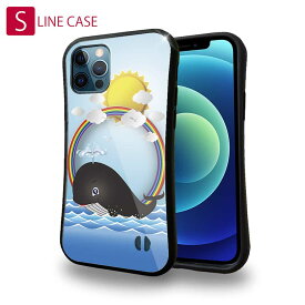 S-LINE ケース iPhoneSE(第三世代) iPhone13 mini iPhone13 Pro Max iPhone12 Pro iPhone11 Pro iPhoneXs iPhoneXR Xperia 5 III Xperia 10 III Pixel 5a AQUOS sense6 かわいい 太陽とクジラ