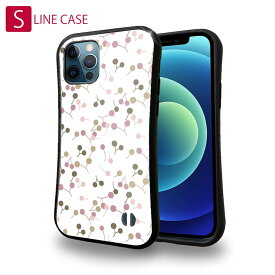 S-LINE ケース iPhoneSE(第三世代) iPhone13 mini iPhone13 Pro Max iPhone12 Pro iPhone11 Pro iPhoneXs iPhoneXR Xperia 5 III Xperia 10 III Pixel 5a AQUOS sense6 花 花柄 花束 フラワー チェリー(さくらんぼ)