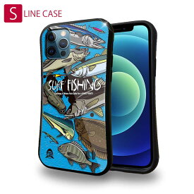 S-LINE ケース iPhoneSE(第三世代) iPhone13 mini iPhone13 Pro Max iPhone12 Pro iPhone11 Pro iPhoneXs iPhoneXR Xperia 5 III Xperia 10 III Pixel 5a AQUOS sense6 釣り 魚 ルアー FISH MAN SURF FISHING TARGET! ブルー