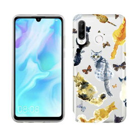 Huawei P30 lite ソフトケース クリアケース スマホケース TPU Huawei P30 Pro ケース HUAWEI Mate 20 Pro Huawei nova3 Huawei P20 lite honor 9 ファーウェイ 猫 ネコ 用品 雑貨 猫の背中