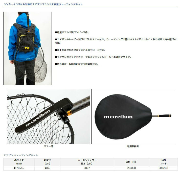 楽天市場】ダイワ (Daiwa) モアザン ウェーディングネット 