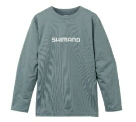 シマノ (Shimano) SH-022W ブルーグレー XSサイズ ドライロゴTシャツ ロングスリーブ