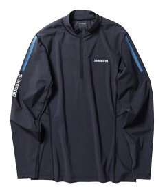 シマノ (Shimano) SH-040X ブラック Lサイズ ウォーターリペル ハーフジップシャツ ロングスリーブ