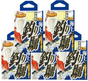 ささめ 5枚セット T-470 海上釣り堀(4セット入り) 針12号-ハリス6号 (まとめ買い・釣りクラブでお買い得)
