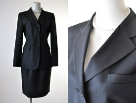【限定特価/7号】日本製ウール100％ レデイーススーツ 高品質素材 タキヒヨー社製 制服 事務服 印象度アップ 就活 リクルート OG訪問 (AM5U/BL2F1Y6)409073-702
