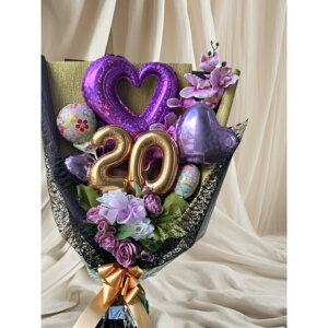 成人式バルーンバンチ(雅タイプ)バルーン花束 成人式 バルーンと造花 成人式 花束 バルーンブーケ バルーンバンチ お祝い 豪華 和風 かわいい インスタ映え 送料無料 お名前印字 振