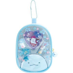 すみっコぐらし すみっコスメティックポーチ とかげ ブルー キッズコスメ リップスティック アイシャドウ ネイル クリアポーチ