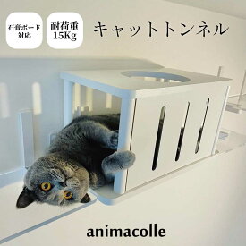 【animacolle キャットトンネル 猫のトンネル 】 公式 送料無料 キャットウォーク 賃貸 キャットステップ 壁付け キャットタワー スリム 日本製 安全 棚 ウォールシェルフ 石膏ボード 下地なし ねこ おもちゃ 多頭飼い 大型猫 コンパクト アニマコレ 耐荷重15kg