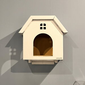 【animacolle 爪とぎ キャットハウス (白×ホワイト) 】 公式 キャットウォーク キャットステップ キャットタワー 床置き可 ダンボール ストレス発散 日本製 安全 壁付け 猫 省スペース 多頭飼い