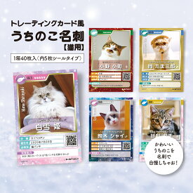 《トレーディングカード風 シール付き》うちのこ名刺 猫 愛猫 トレカ プレゼント うちのこ 名刺 カード うちの子 写真 オリジナル グッズ ペットの写真で作れる 作成 愛猫写真 愛犬愛猫 ステッカー オーダーメイド オーダー ペットグッズ ペット写真グッズ うちの子グッズ