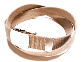 32ミリ 綿 ローラーバックルベルトベージュニッケルバックルGIベルト ガチャベルト1梱包3本までメール便対応可日本製 フルサイズ対応