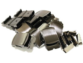 40ミリ幅(38ミリ幅) ローラーバックル・先金セット バラ売り黒ニッケルメッキ 日本製 GIベルト用 ガチャベルト用