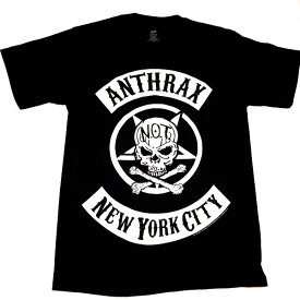 ANTHRAX アンスラックスBIKER SKULL オフィシャル バンドTシャツ