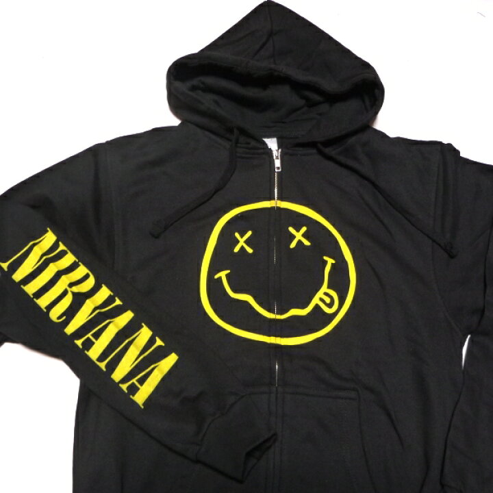 楽天市場】NIRVANA ニルヴァーナSMILE ZIP HOODIE オフィシャルバンド
