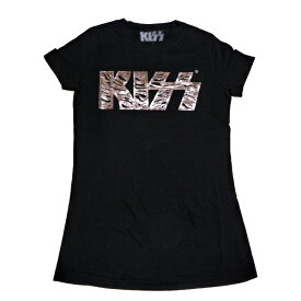 KISS キッスKISS FOIL LOGO JUNIORS TEE Babydoll オフィシャル レディースバンドTシャツ