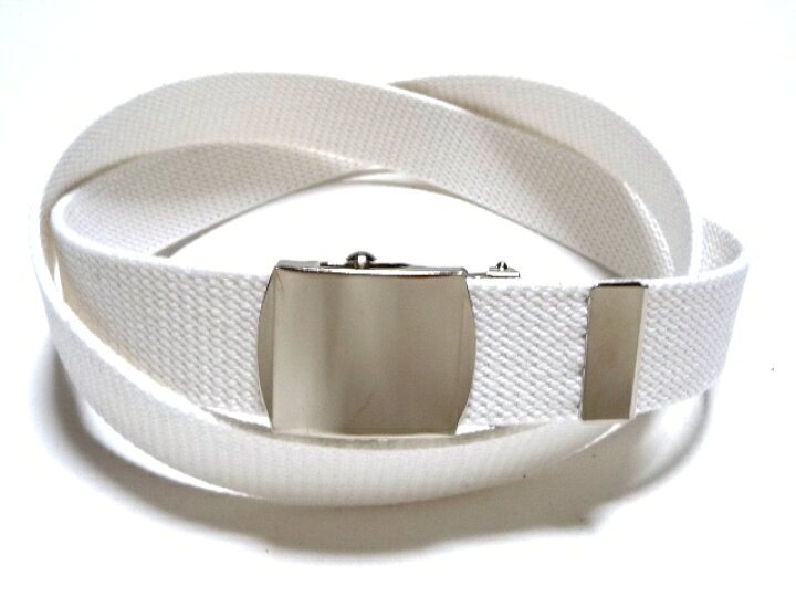楽天市場】32ミリ 綿 ローラーバックルベルトホワイト (白)ニッケル  